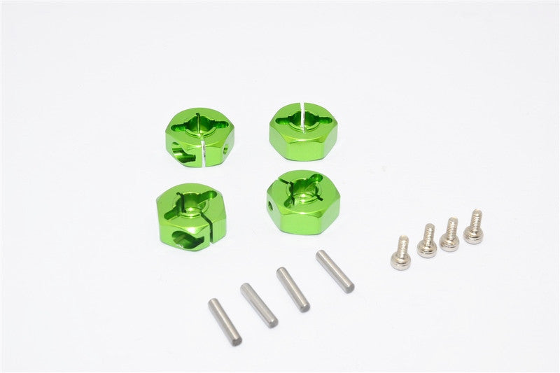 Axial SCX10 Aluminum Hex Adapter (12mmx6mm) - 4Pcs Set Green