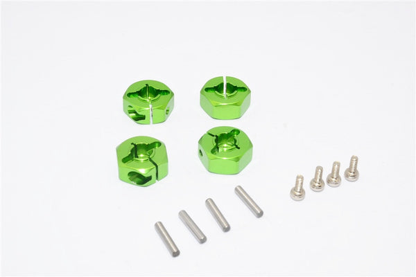 Axial SCX10 Aluminum Hex Adapter (12mmx6mm) - 4Pcs Set Green
