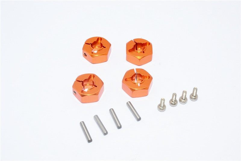 Axial SCX10 Aluminum Hex Adapter (12mmx6mm) - 4Pcs Set Orange