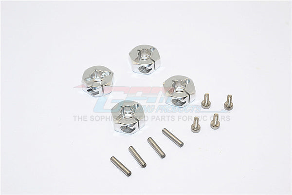 Axial SCX10 Aluminum Hex Adapter (12mmX6mm) - 4Pcs Set Silver