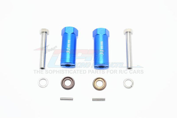 Axial SCX10 & SCX10 II Aluminum Hex Adapter 31mm Thick - 1Pr Set Blue