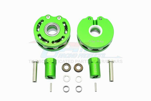 Axial SCX10 & SCX10 II Aluminum Rolling Beads Pendulum Wheel Knuckle Axle Weight + 21mm Hex Adapter - 1Pr Set Green