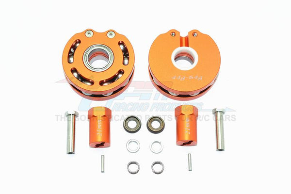 Axial SCX10 & SCX10 II Aluminum Rolling Beads Pendulum Wheel Knuckle Axle Weight + 21mm Hex Adapter - 1Pr Set Orange