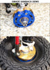 Axial SCX10 & SCX10 II Brass Pendulum Wheel Knuckle Axle Weight With Alloy Lid + 21mm Hex Adapter - 1Pr Set Orange