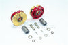 Axial SCX10 & SCX10 II Brass Pendulum Wheel Knuckle Axle Weight With Alloy Lid + 21mm Hex Adapter - 1Pr Set Red