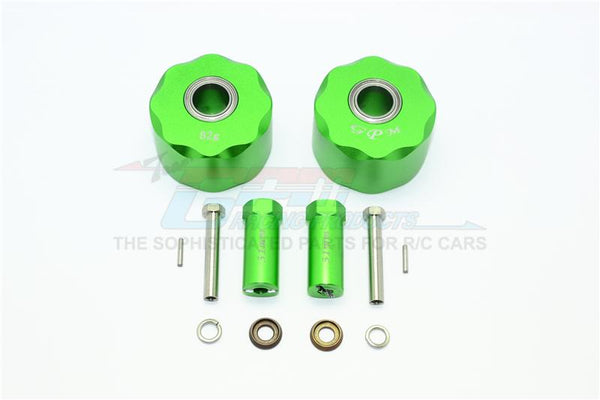 Axial SCX10 & SCX10 II Aluminum Pendulum Wheel Knuckle Axle Weight + 31mm Hex Adapter - 1Pr Set Green