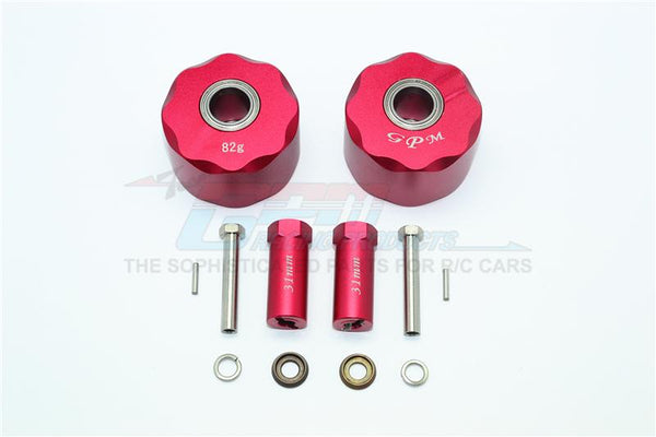 Axial SCX10 & SCX10 II Aluminum Pendulum Wheel Knuckle Axle Weight + 31mm Hex Adapter - 1Pr Set Red