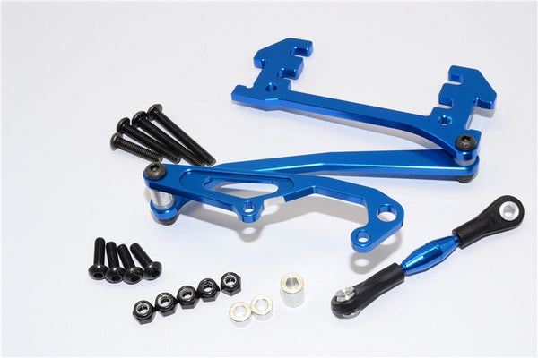 Axial SCX10 Aluminum Servo Mount With Panhard Bar - 1 Set Blue