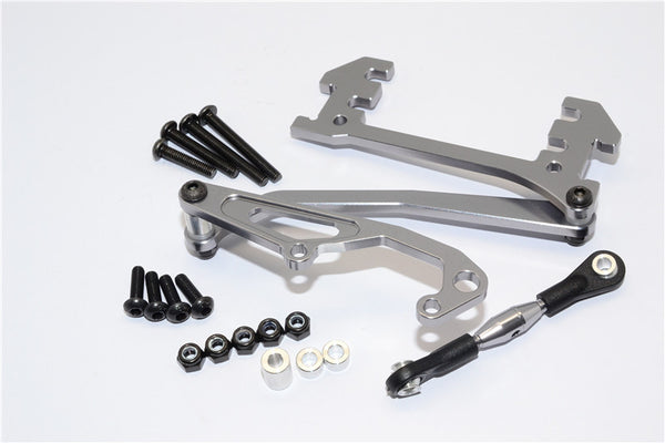 Axial SCX10 Aluminum Servo Mount With Panhard Bar - 1 Set Gray Silver