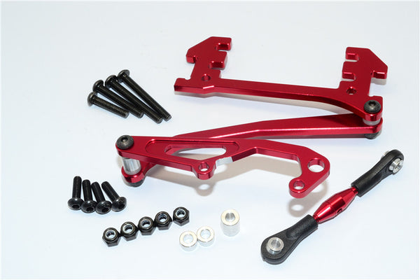 Axial SCX10 Aluminum Servo Mount With Panhard Bar - 1 Set Red