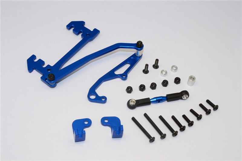 Axial SCX10 Aluminum Servo Mount With Panhard Bar - 1 Set Blue