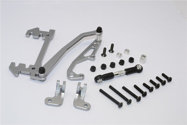 Axial SCX10 Aluminum Servo Mount With Panhard Bar - 1 Set Gray Silver