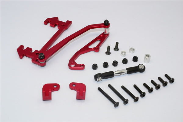 Axial SCX10 Aluminum Servo Mount With Panhard Bar - 1 Set Red