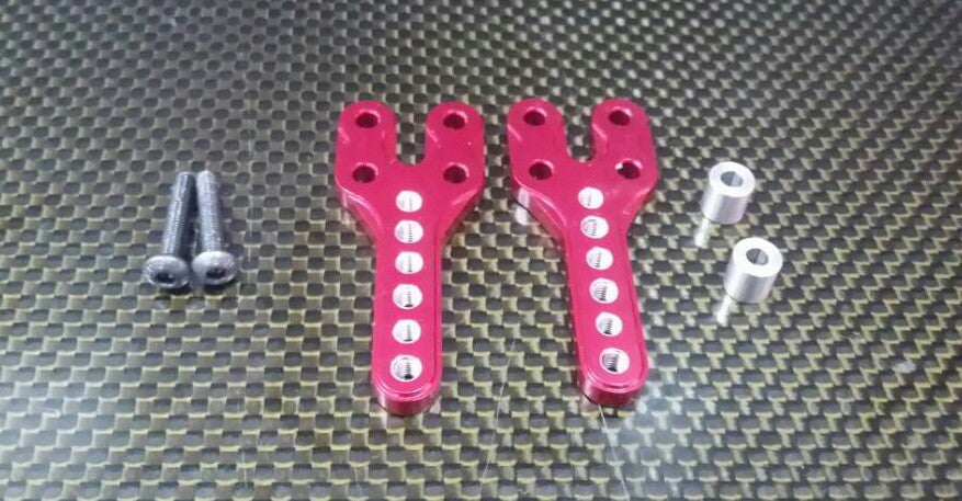 Axial SCX10 Aluminum Front/Rear Adjustable Damper Mount - 1Pr Set Red