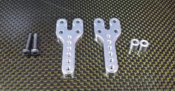 Axial SCX10 Aluminum Front/Rear Adjustable Damper Mount - 1Pr Set Silver