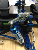 Axial SCX10 Aluminum Front & Rear Adjustable Damper Mount With Multiple Holes (Upward & Downward The Chassis) - 2 Prs Blue