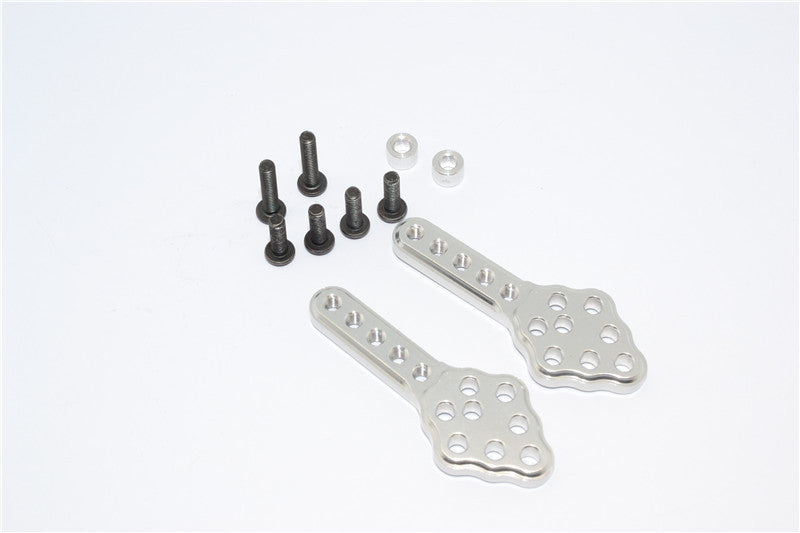 Axial SCX10 Aluminum Front/Rear Adjustable Damper Mount With Multiple Holes - 1Pr Silver