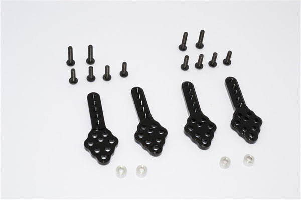 Axial SCX10 Aluminum Front & Rear Adjustable Damper Mount With Multiple Holes (Upward & Downward The Chassis) - 2 Prs Black