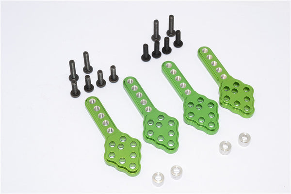 Axial SCX10 Aluminum Front & Rear Adjustable Damper Mount With Multiple Holes (Upward & Downward The Chassis) - 2 Prs Green