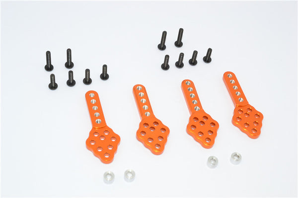 Axial SCX10 Aluminum Front & Rear Adjustable Damper Mount With Multiple Holes (Upward & Downward The Chassis) - 2 Prs Orange