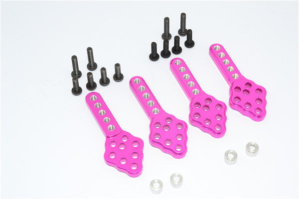 Axial SCX10 Aluminum Front & Rear Adjustable Damper Mount With Multiple Holes (Upward & Downward The Chassis) - 2 Prs Pink
