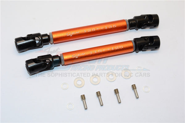 Axial SCX10 Steel Adjustable Main Shaft With Aluminum Body - 1Pr Set Orange
