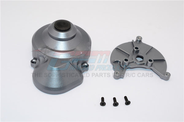 Axial SCX10 & Wraith Aluminum Transmission Spur Gear Case - 2Pcs Set Gray Silver