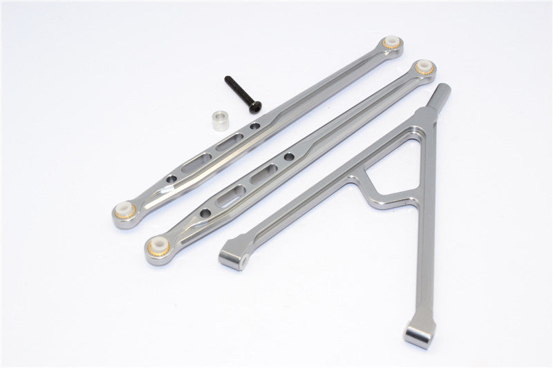 Axial SCX10 Aluminum Front Chassis Links Parts Tree - 3Pcs Set Gray Silver