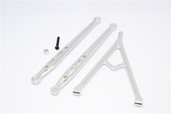 Axial SCX10 Aluminum Front Chassis Links Parts Tree - 3Pcs Set Silver