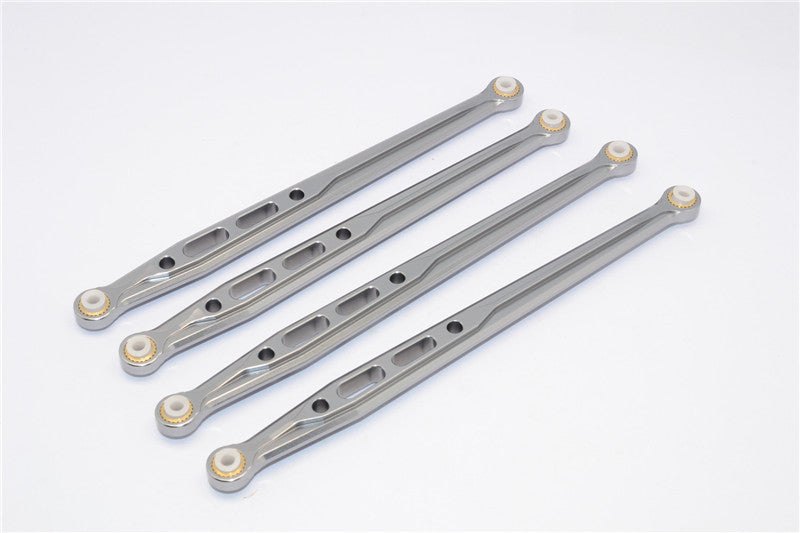 Axial SCX10 Aluminum Rear Chassis Links Parts Tree - 4Pcs Set Gray Silver
