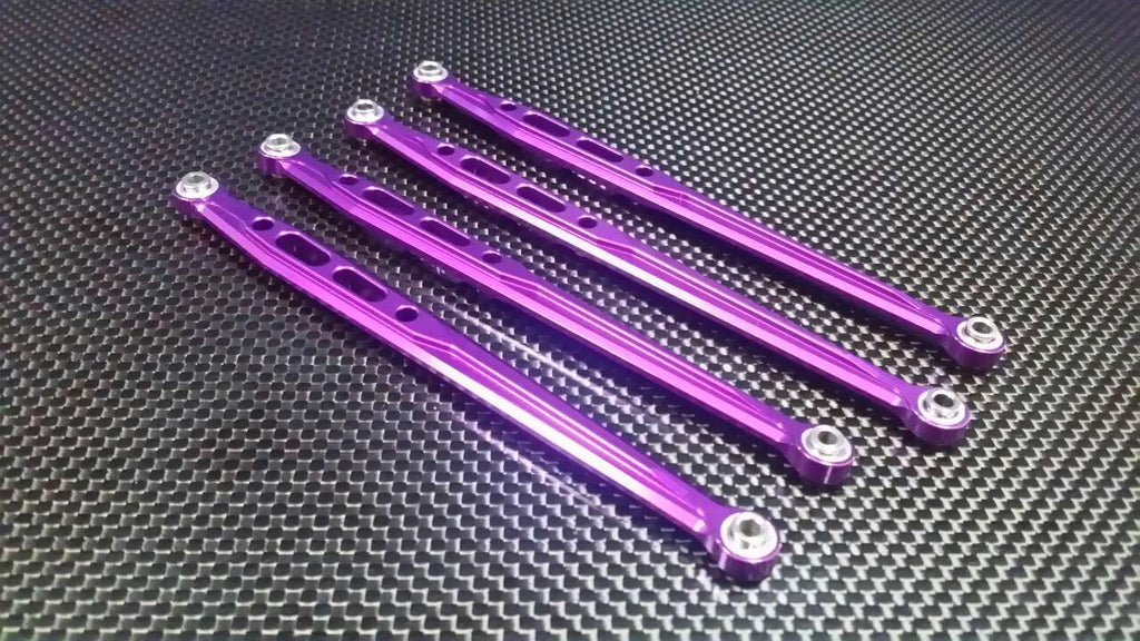 Axial SCX10 Aluminum Rear Chassis Links Parts Tree - 4Pcs Set Purple