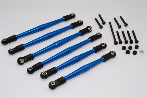 Axial SCX10 Aluminum Adjustable Link Parts For 295mm Wheelbase - 6Pcs Set 'Blue