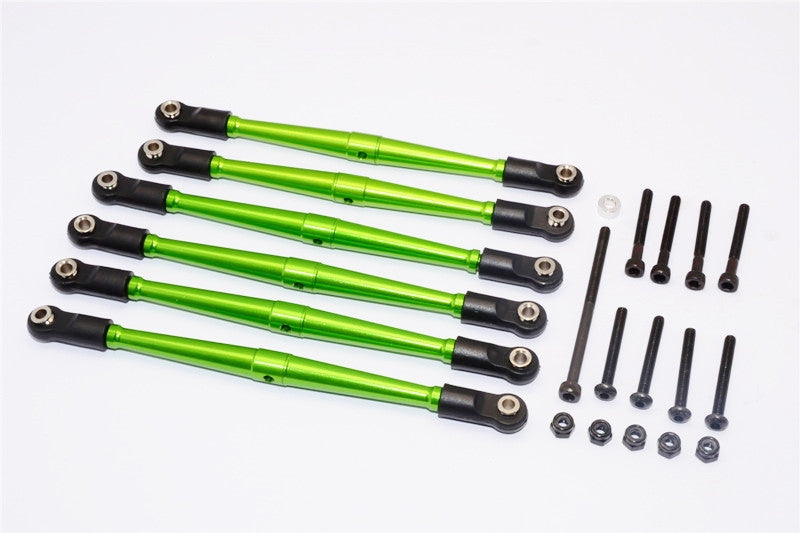 Axial SCX10 Aluminum Adjustable Link Parts For 295mm Wheelbase - 6Pcs Set Green