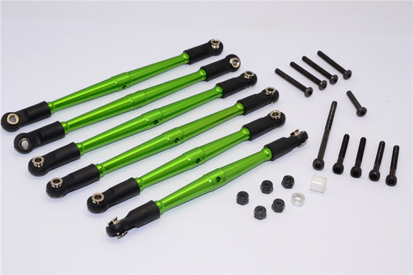 Axial SCX10 Aluminum Adjustable Link Parts For 308mm Wheelbase - 6Pcs Set Green