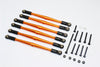 Axial SCX10 Aluminum Adjustable Link Parts For 308mm Wheelbase - 6Pcs Set Orange