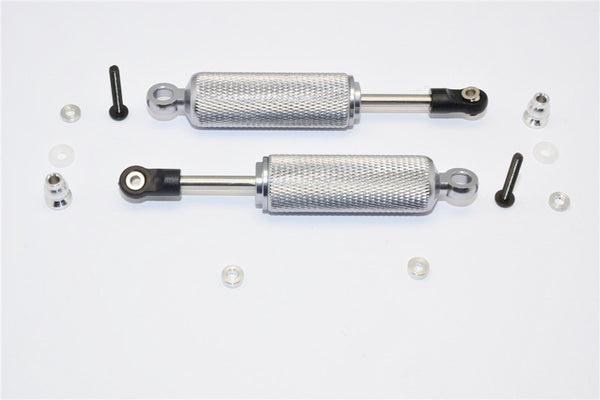 Axial SCX10 Aluminum Front/Rear Internal Shocks (90mm) With Engraving - 1Pr Set Gray Silver