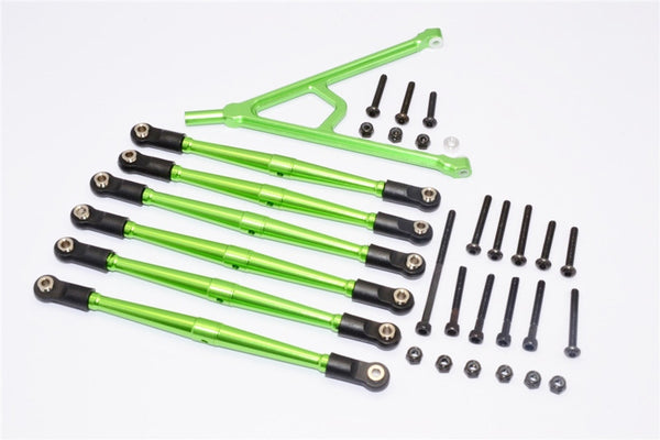 Axial SCX10 Aluminum Adjustable Link Parts With Mount For 295mm Wheelbase - 7Pcs Set Green