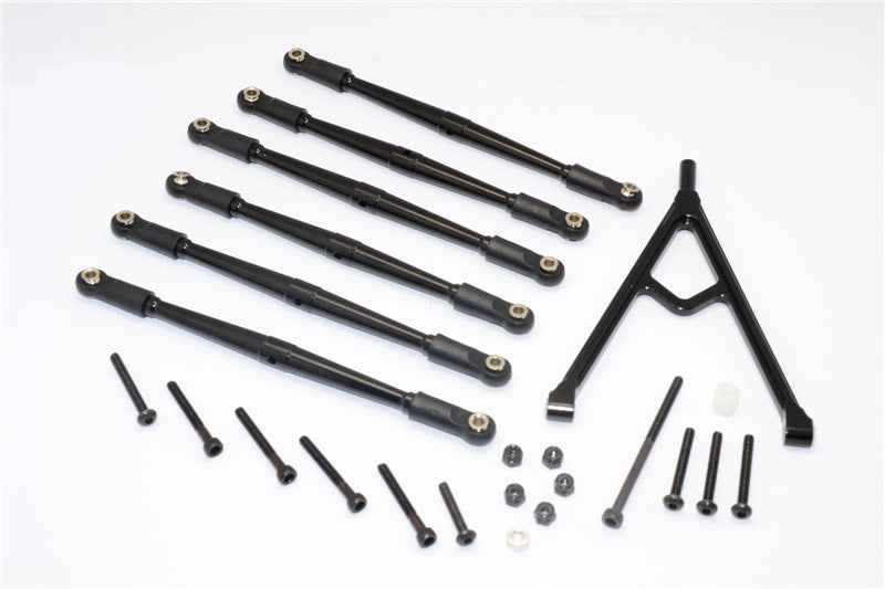 Axial SCX10 Aluminum Adjustable Link Parts With Mount For 308mm Wheelbase - 7Pcs Set Black