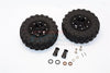 Axial SCX10 II (AX90046, AX90047) 1.9 Inch Rubber Tires With Aluminum 6 Poles Wheels & 23mm Hex Adapters - 1Pr Set Black