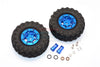 Axial SCX10 II (AX90046, AX90047) 1.9 Inch Rubber Tires With Aluminum 6 Poles Wheels & 23mm Hex Adapters - 1Pr Set Blue