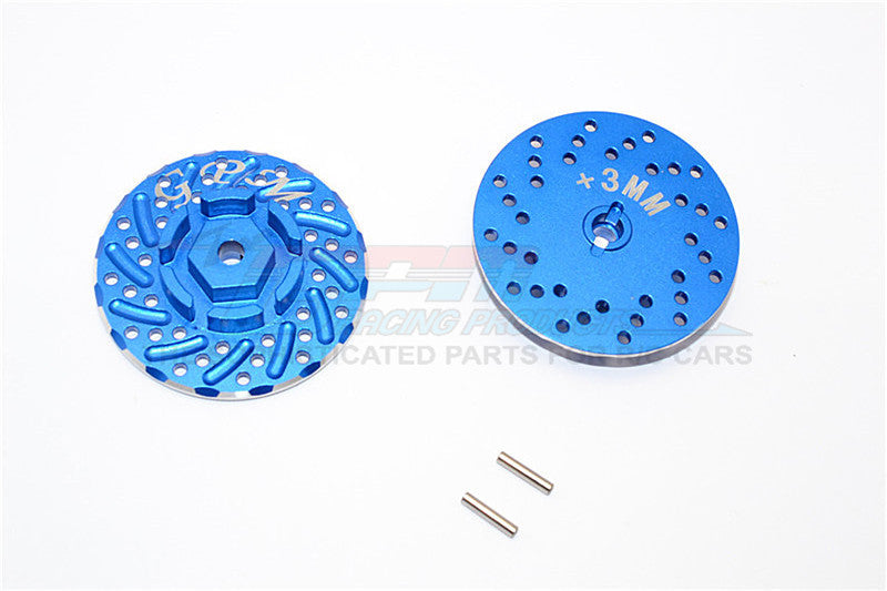 Axial SCX10 II (AX90046, AX90047) Aluminum Front/Rear Wheel Hex Claw +3mm With Brake Disk - 2Pcs Blue