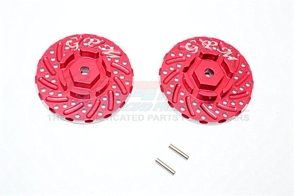 Axial SCX10 II (AX90046, AX90047) Aluminum Front/Rear Wheel Hex Claw +3mm With Brake Disk - 2Pcs Red