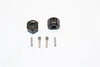 Axial SCX10 II (AX90046) Aluminum Wheel Hex Adapters 12mm X 9mm - 2Pcs Set Black