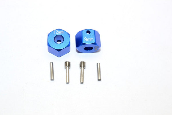 Axial SCX10 II (AX90046) Aluminum Wheel Hex Adapters 12mm X 9mm - 2Pcs Set Blue