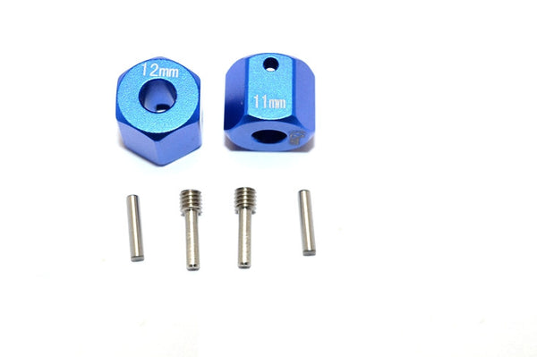 Axial SCX10 II (AX90046) Aluminum Wheel Hex Adapters 12mm X 11mm - 2Pcs Set Blue