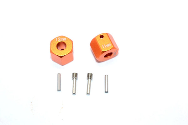 Axial SCX10 II (AX90046) Aluminum Wheel Hex Adapters 12mm X 11mm - 2Pcs Set Orange