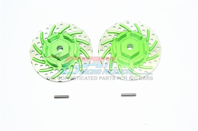 Axial SCX10 II (AX90046, AX90047) Aluminum +3mm Hex With Brake Disk With Silver Lining - 1Pr Set Green