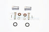 Axial SCX10 II (AX90046, AX90047) Aluminum Wheel Hex Adapters 23mm Width (Use For 4mm Thread Wheel Shaft & 5mm Hole Wheel) - 1Pr Set Gray Silver