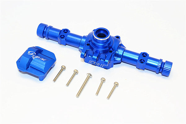 Axial SCX10 II (AX90046, AX90047) Aluminum Front/Rear Axle Housing With Cover - 1 Set Blue