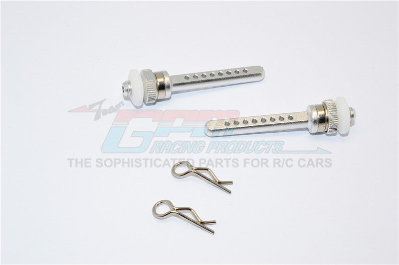 Axial SCX10 Aluminum Rear Magnet Body Post Mount - 1Pr Silver